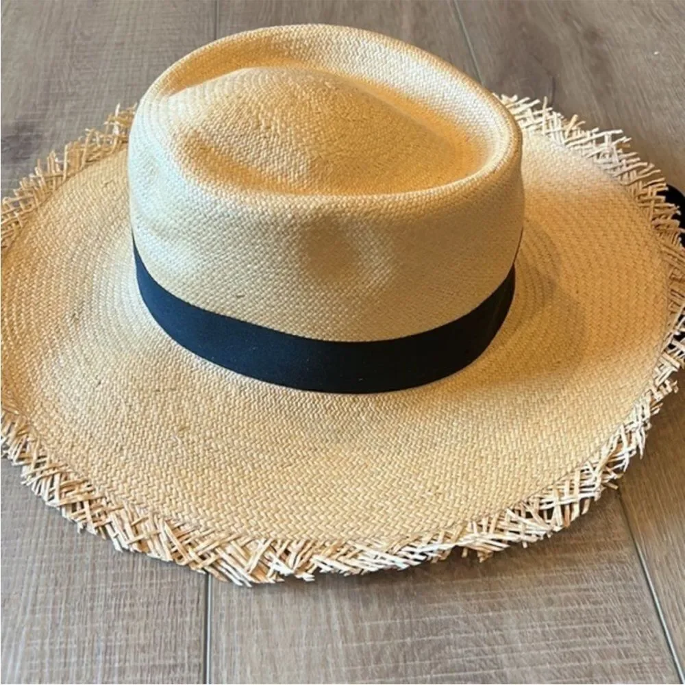 Anthropologie x Elegancia Tropical Straw Boater Size M